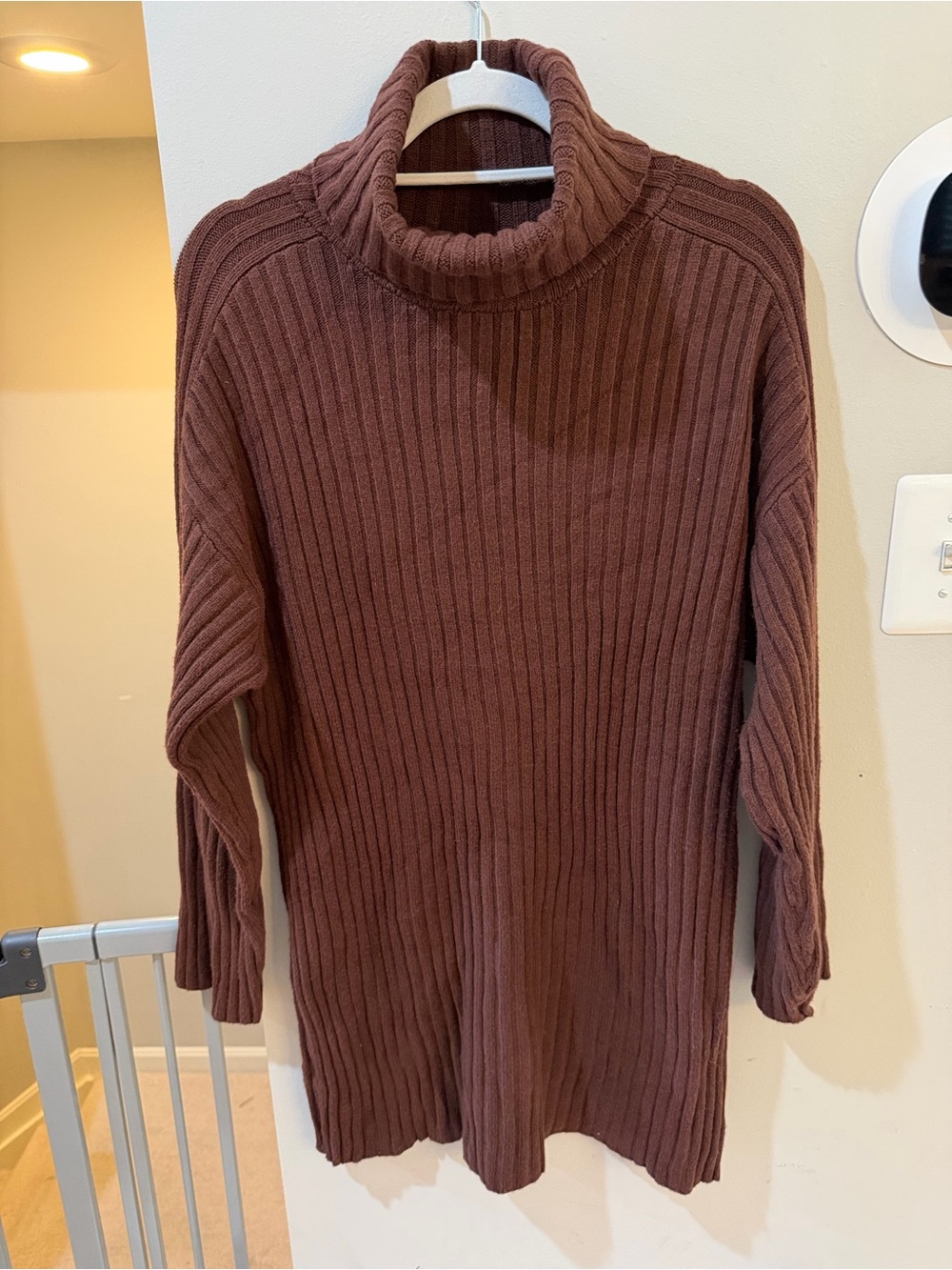 a new day Ribbed Turtleneck Sweater Dress - Brown